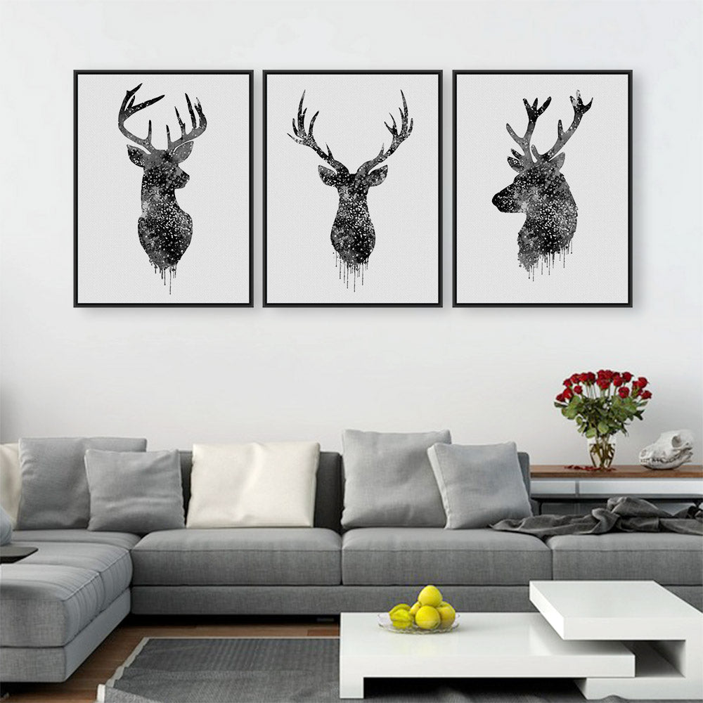 Abstract Deer Head Silhouette Wall Decor - Art Poster Showroom