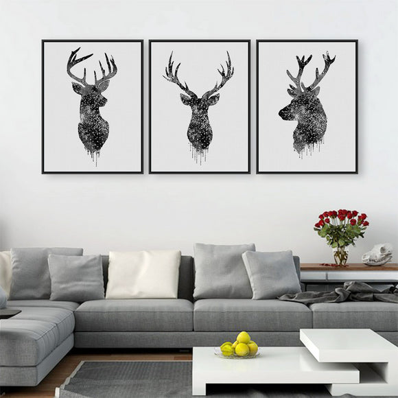 Abstract Deer Head Silhouette Wall Decor