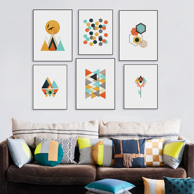 Modern Geometric Mountain A4 Poster