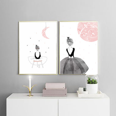 Watercolor Girls Canvas Wall Decor