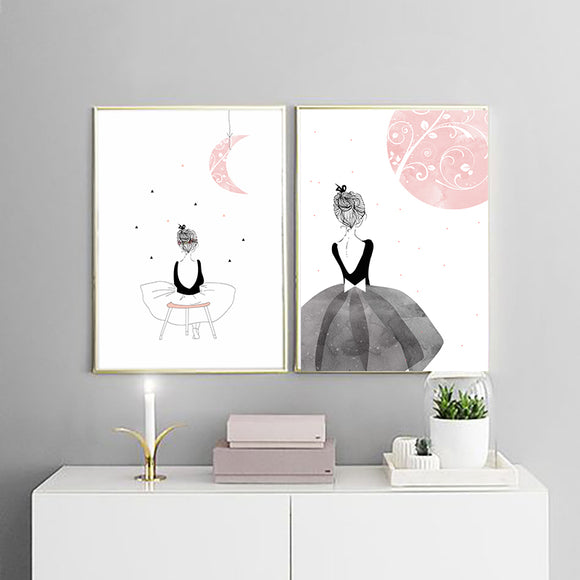 Watercolor Girls Canvas Wall Decor