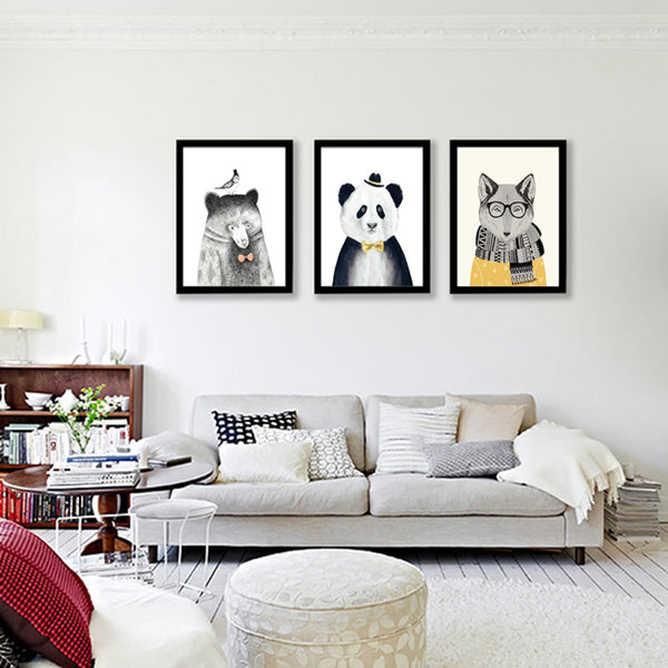 Animal Watercolor Portrait Art Decor